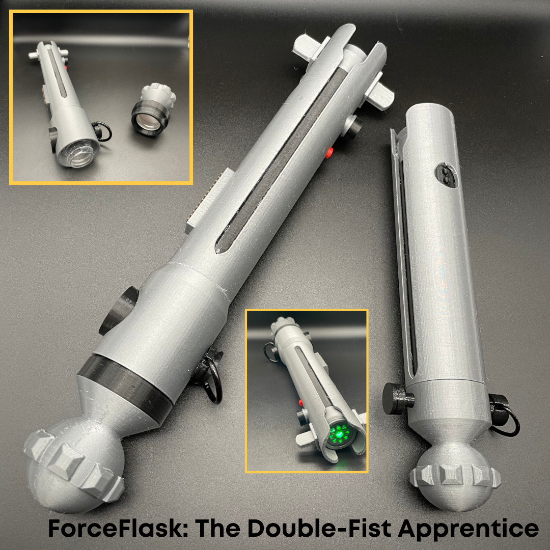ForceFlask (The Double Fisting Apprentice) - Laser-sword Novelty Flasks with LED Lights