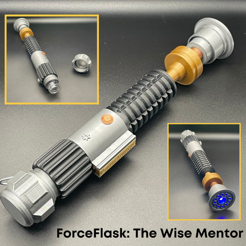 ForceFlask (The Wise Mentor) - Laser-sword Novelty Flasks with LED Lights